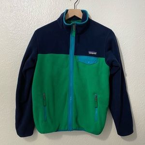 Patagonia Synchilla Fleece Zip Jacket Women’s Small Green & Navy